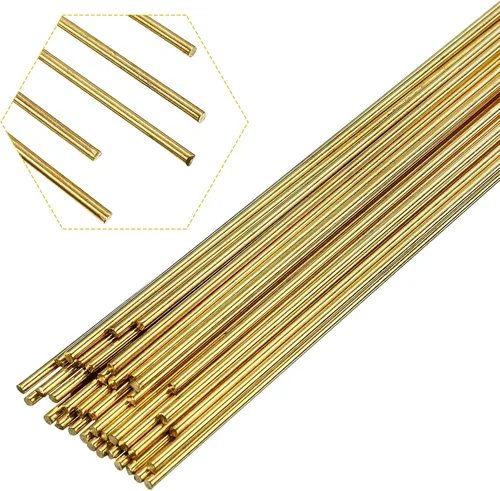 Moxweyeni 40 piezas de varillas de latón 1.5 mm 2 mm de latón para soldadura y brasado de aleación de cobre sólido para manualidades DIY, punzones,
