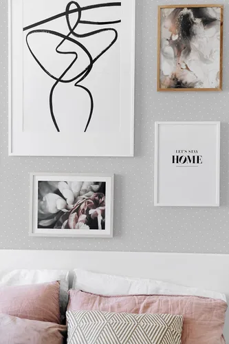 Miniatura 4 de NextWall Papel tapiz autoadhesivo con lunares (gris)
