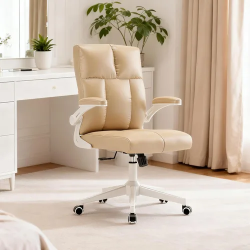 balmstar Leather Office Chair Computer Desk Chair, 360° Swivel Rolling Wheels, Adjustable Tilt Angle 90°-135° with Lumbar Support Executive Chair