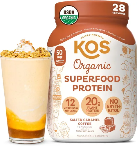 Miniatura 15 de KOS Proteína en polvo a base de plantas, muffin de arándano - Superalimento de proteína de guisantes orgánico con mezcla de espirulina y apoyo