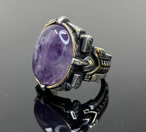 Miniatura 6 de Anillo grande de plata de ley 925 k para hombre