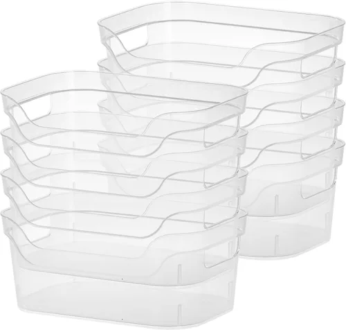 Miniatura 16 de Sterilite Contenedor de almacenamiento pulido con frente de pala abierta de 7 x 11 x 14.25 pulgadas con cómodas asas pasantes para organización
