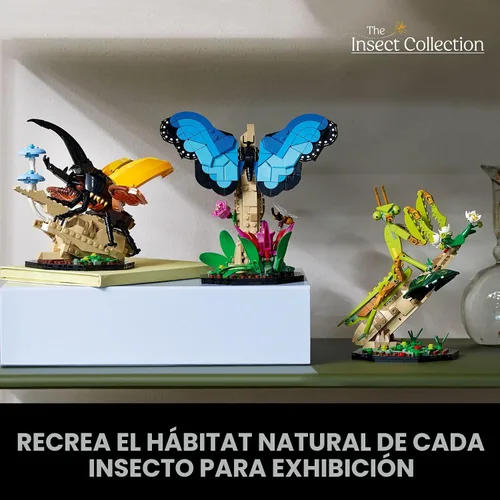 Miniatura 6 de LEGO Ideas La Colección de Insectos, Divertido Regalo para Amantes de la Naturaleza, con Modelos de Mariposa Azul Morpho a Tamaño Real, Escarabajo