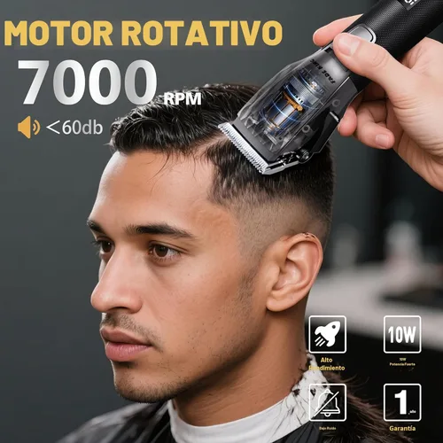 Miniatura 2 de FADEKING® Cortadora de pelo inalámbrica y recortadora de barba para hombres, kit de peluquería profesional para cortar el cabello y peinar la barba