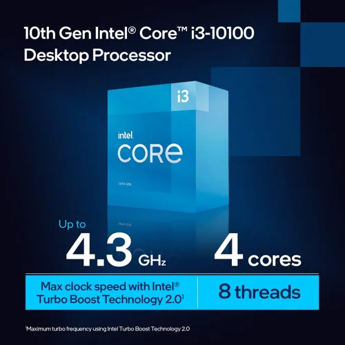 Miniatura 3 de Intel Core i3-10100 Procesador de escritorio 4 núcleos hasta 4.3 GHz LGA1200 (chipset Intel serie 400) 65W, número de modelo: BX8070110100