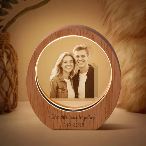 Miniatura 9 de Lámpara de noche personalizada de foto 3D en cristal – Bola de foto de vidrio personalizada con grabado de imagen 3D personalizada, base de madera