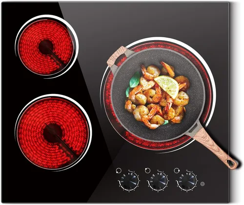 Miniatura 8 de Placa de cocina eléctrica, 2 quemadores, estufa eléctrica de 110 V 2000 W con control de perilla, encimera eléctrica radiante de 12 pulgadas e