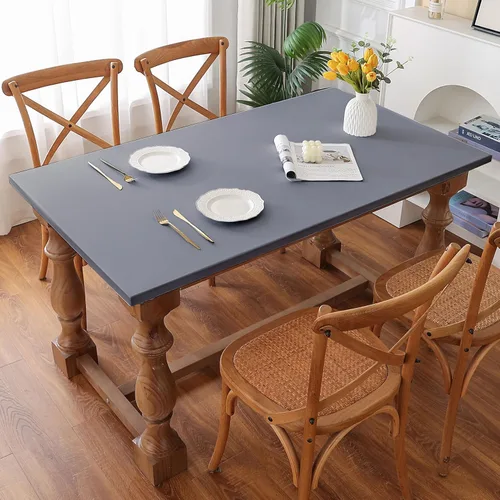 Miniatura 27 de Mantel redondo de elastano, suave y agradable a la piel, sin pelusas, funda de mesa de tela transpirable con banda elástica para comedor, reunión