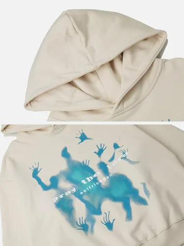 Miniatura 5 de Aelfric Eden Sudaderas con capucha con estampado vintage, sudadera casual de gran tamaño, manga larga, ropa urbana con capucha