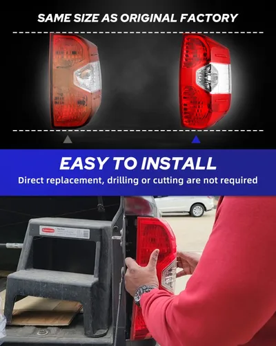 Miniatura 3 de Para el montaje de luces traseras Toyota Tundra, montaje de lámpara trasera AUTOONE para camioneta Tundra 2014-2021, parte trasera de fábrica, lado