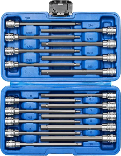 Miniatura 10 de Mayouko Juego de 12 Dados de Puntas Torx Extra Largos de 3/8" Drive, T10-T60, 5.9" de Longitud, CR-V, Acero S2, Juego de Dados de Puntas de Estrella