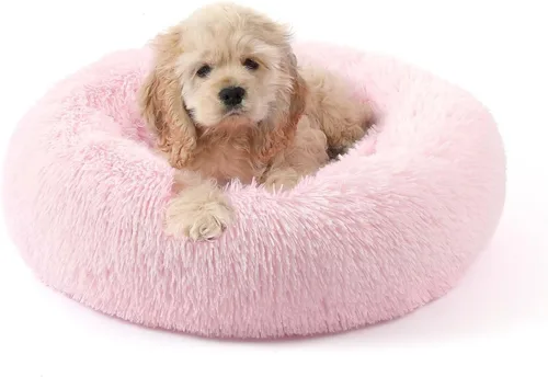 Miniatura 37 de NOYAL Cama Calmante en Forma de Rosquilla para Perros Pequeños a Medianos y Gatos - Cama para Mascotas de Felpa de Piel Sintética Anti-Ansiedad