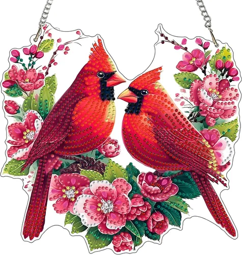 Miniatura 27 de MXJSUA Atrapasoles con pintura de diamante de águila calva americana, kits de arte de diamantes para adultos, adornos colgantes con cadena
