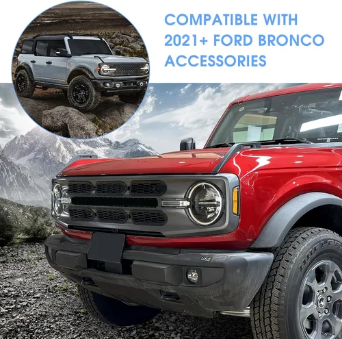 Miniatura 8 de sukemichi Insertos de parrilla de malla frontal para Ford Bronco Big Bend 2021, 2022, 2023, 2024, 2025, 2026, accesorios exteriores de 2 puertas, 4