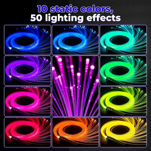 Miniatura 2 de Luces LED de látigo, látigo de fibra óptica para bailar, con 40 modos de efecto de color y giro de 360°, luz rave recargable para fiestas, fiestas