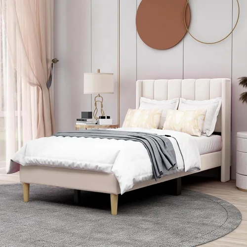 Miniatura 20 de AGARTT Marco de Cama Plataforma Tapizada Tamaño Queen con Cabecero y Pie de Cama/Soporte de Listones de Madera/No Necesita Somier/Fácil Montaje