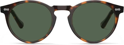 Miniatura 31 de CARFIA Gafas de sol polarizadas de acetato redondo para mujer, protección UV de cara pequeña con funda de cuero CA5288