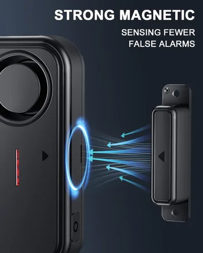 Miniatura 8 de Alarma de puerta con control remoto y luz de advertencia, alarma inalámbrica de puerta de piscina de 108 dB para seguridad de los niños, sensor