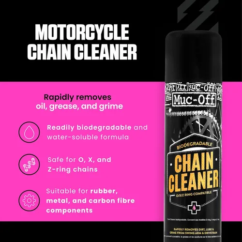 Miniatura 2 de Muc-Off Limpiador de cadena de motocicleta, 16.9 onzas líquidas - Spray de cadena y desengrasante para limpieza - para dentro y fuera de carretera