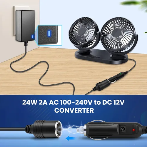 Miniatura 6 de Convertidor de 110V CA a CC 12V 2A 24W, adaptador de encendedor de cigarrillos a enchufe de pared 110-240V, adaptador de fuente de alimentación