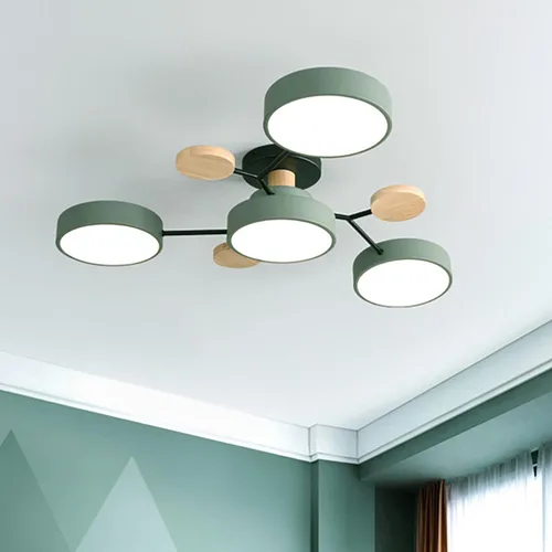 Miniatura 32 de Lámpara de techo LED regulable, lámpara de techo moderna de 9 pulgadas, montaje empotrado, de madera, de 12 W, lámpara blanca para sala de estar