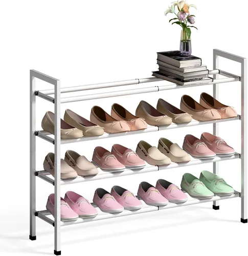 Miniatura 27 de Bumusty Zapatero expandible de 2 niveles para armario, zapatero ajustable de 18 a 33 pulgadas para espacios pequeños, organizador de zapatos pequeño
