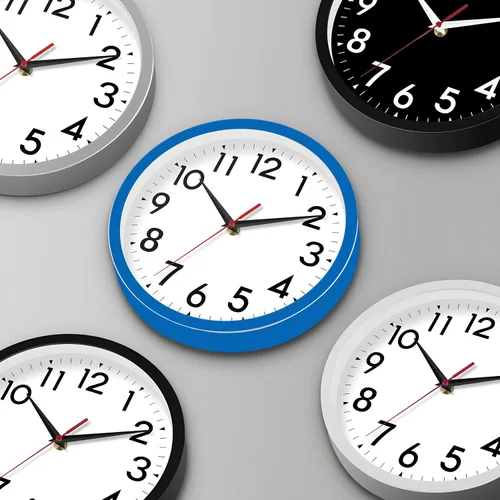 Miniatura 3 de DAXSMY Reloj de pared analógico pequeño de 8 pulgadas, silencioso, sin tictac, funciona con pilas, moderno, simple, decorativo, para cocina, H-blue