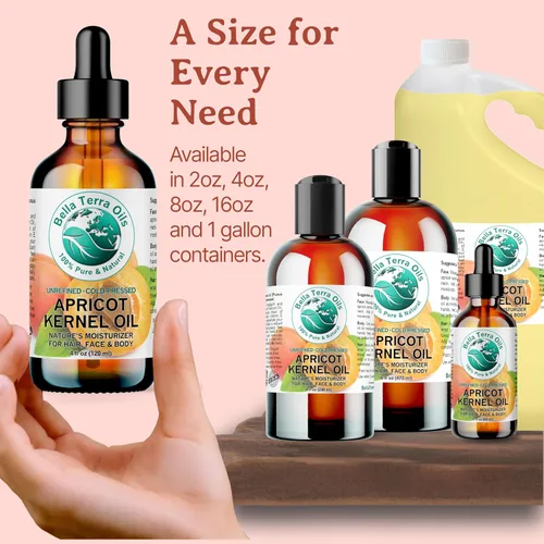 Miniatura 9 de Bella Terra Oils - Aceite de semilla de albaricoque orgánico 8 onzas - Abraza la riqueza de los granos de albaricoque orgánico amargo, enriquecido