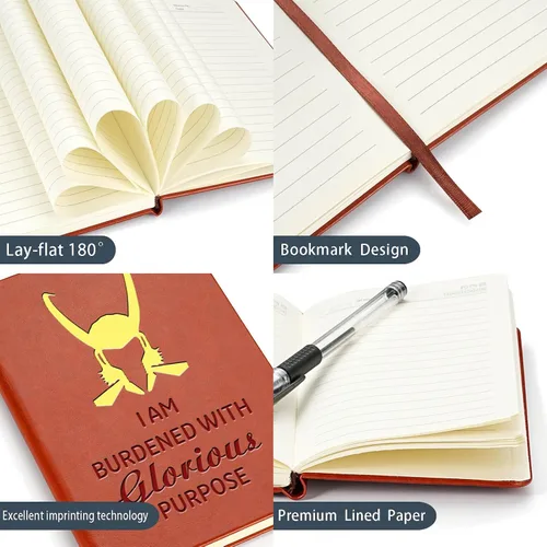 Miniatura 3 de JOHSBYD Loki Lover Gifts - Cuaderno de cuero con texto en inglés "I Am Burdened With Glorious Purpose Leather Notebook TV Show G-ift Cosplay Movie