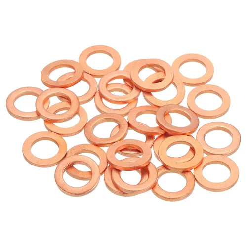 Miniatura 24 de MECCANIXITY Arandela plana de 28 piezas, arandelas de cobre M8, anillo de sellado de cobre, kit de arandela aplastante, 0.315 in de diámetro