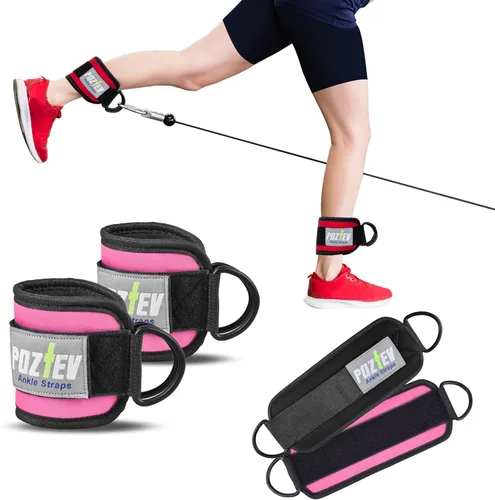 Miniatura 7 de Correas de tobillo para máquina de cable (par) – Correas acolchadas ajustables para las piernas, ideal para entrenamientos de glúteos, entrenamiento
