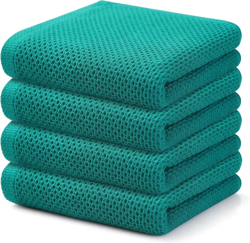 Miniatura 70 de Kitinjoy - Paños de cocina de 100 % algodón, tela de tejido gofrado, paño de limpieza ultrasuave, absorbente y de secado rápido. Gris Oscuro