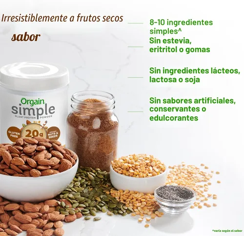Miniatura 6 de Orgain Proteína simple vegetal orgánica en polvo, 1.25 libras