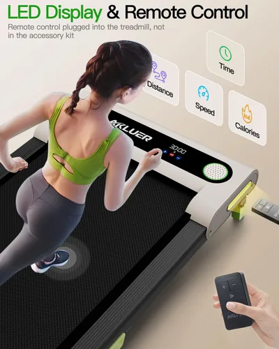 Miniatura 5 de AKLUER Caminadora con inclinación, caminadora debajo del escritorio para el hogar, 2.5 HP portátil con control remoto, caminadora inclinada 4 en 1