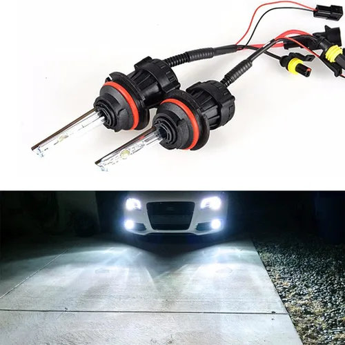 Miniatura 11 de Bombillas HID H4 9003 Bi-Xenon de 35 W superbrillantes de doble luz para faros delanteros, 10000 K, azul profundo, paquete de 2