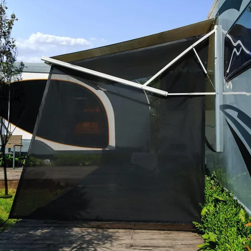 Miniatura 10 de Pantalla de Sombra Solar para Toldo de RV 8'x15'3'' (Compatible con Toldo de 16'), Pantalla de Malla Negra con Cremallera, Pantalla Universal