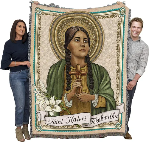 Miniatura 19 de Pure Country Weavers Manta de San Juan Diego, patrón de los pueblos indígenas, manta de tapiz de regalo religioso tejida de algodón, fabricada