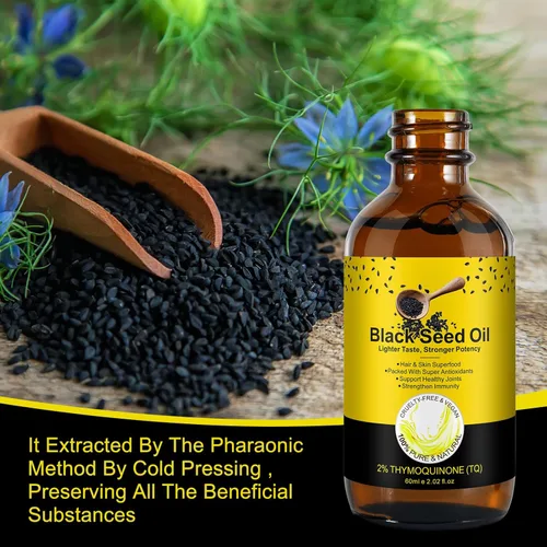 Miniatura 6 de Aceite de Semilla Negra – Aceite de Semilla Negra 100% puro sin refinar, orgánico natural prensado en frío con 2% TQ y una armonía dinámica