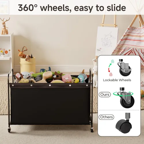 Miniatura 4 de StorageWorks Caja de juguetes con ruedas para niños, baúl y organizador de almacenamiento de juguetes extra grande de 200 litros, caja de juguetes