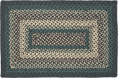 Miniatura 5 de VHC Brands Pine Grove, alfombra trenzada de yute, tapete de medio círculo, verde, 16.5 x 34 pulgadas