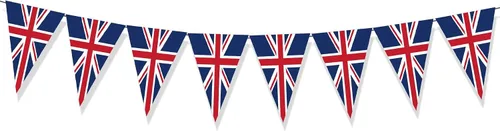 Miniatura 2 de Union Jack Banderines de papel de 8.2 ft/8.2 pies de largo con 10 banderas triangulares banderines británicos decoración de fiesta británico Reino