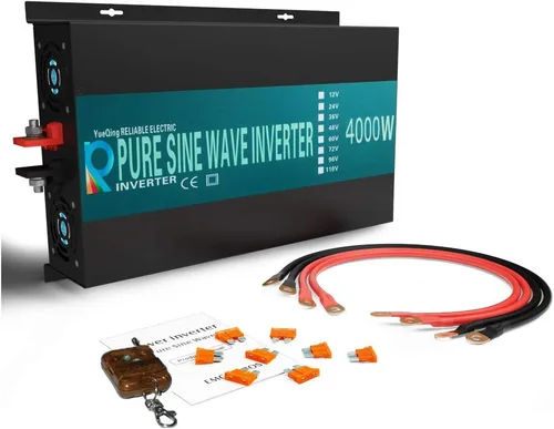Miniatura 9 de WZRELB Inversor de corriente de onda sinusoidal pura de 1000W 48V 120V con 2 salidas de CA, inversor de coche