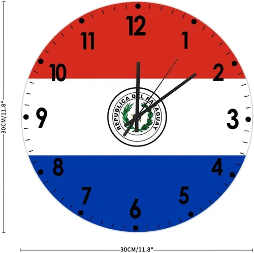 Miniatura 801 de Cheyan Reloj de pared con bandera de Canadá de 12 pulgadas, silencioso, sin tictac, de PVC, funciona con pilas, reloj redondo decorativo, regalo