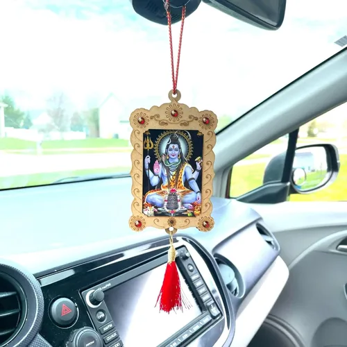 Miniatura 10 de LOVENSPIRE Adorno colgante hindú para automóvil, marco de fotos, espejo retrovisor, accesorios de decoración interior para salpicadero, Ganesha
