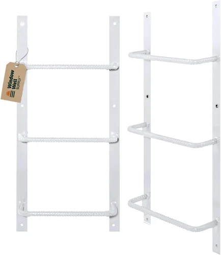Miniatura 8 de Escalera de acero para ventanas de sótano (gris, 3 peldaños), escalera de salida atornillada resistente para el hogar, fácil de instalar, escaleras