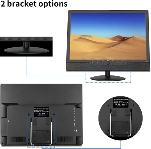 Miniatura 5 de Othoig TV portátil de 14 pulgadas, pequeño televisor con baterías, HDMI, USB, ranura AV y 1 antena, control remoto, cable de automóvil de 12