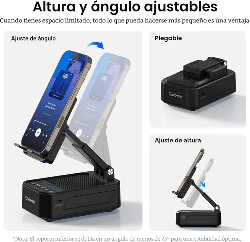 Miniatura 7 de Soporte para teléfono celular con altavoz Bluetooth de inducción inalámbrica instantánea, sin necesidad de emparejamiento Bluetooth, conexión en 1