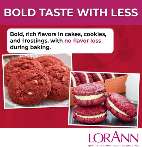 Miniatura 5 de LorAnn Oils. Emulsión de Red Velvet para panadería: Esencia verdadera, ideal para realzar tonos frutales en pasteles, galletas y postres, sin