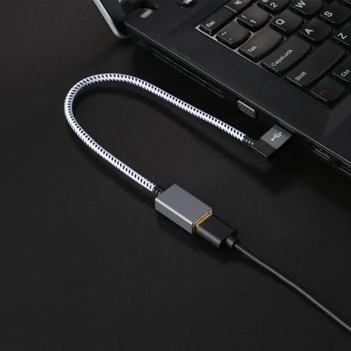 Miniatura 5 de CableCreation Cable de extensión USB 3.0 de 1 pie, [paquete de 2] Cable extensor USB 3.0 macho a hembra en ángulo izquierdo, USB 3.0 de 90 grados