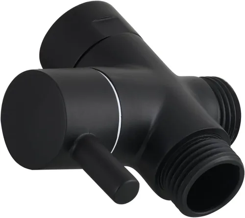 CIENCIA Válvula desviadora de brazo de ducha de 3 vías de latón G 1/2 para ducha de mano, piezas negras, DSF007C